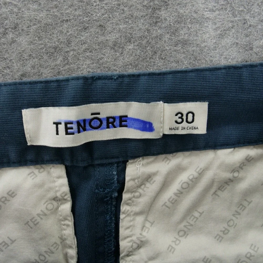 Tenore Pants Mens 30 Blue Flat Front Chinos Mid Rise Casual Cotton